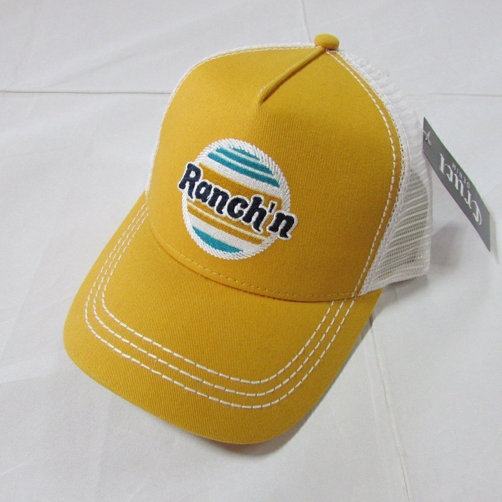Cruel Denim Women's Yellow Ranch'n Snapback Meshback Trucker Cap Hat